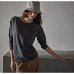 James Perse Recycled Jersey Raglan Crew Neck Long Sleeve Shirt Magma Minimalist